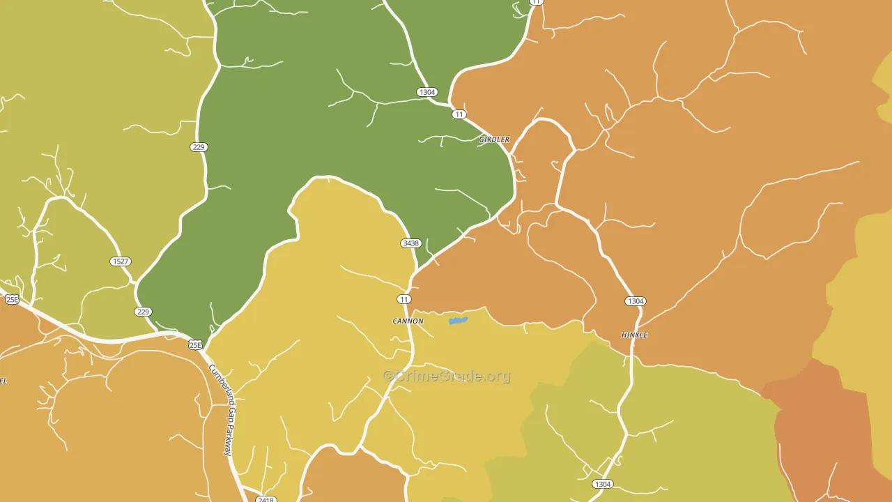 40923, KY Map of Drug-Related Crime Rates