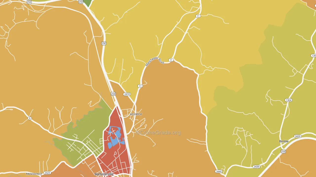 40949, KY Map of Drug-Related Crime Rates