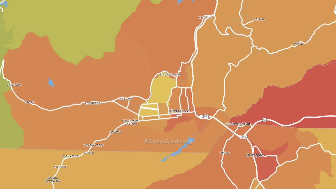40965, KY Map of Drug-Related Crime Rates