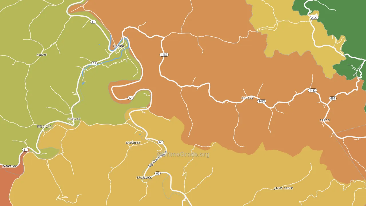 40972, KY Map of Drug-Related Crime Rates