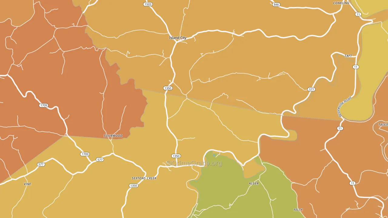 40983, KY Map of Drug-Related Crime Rates