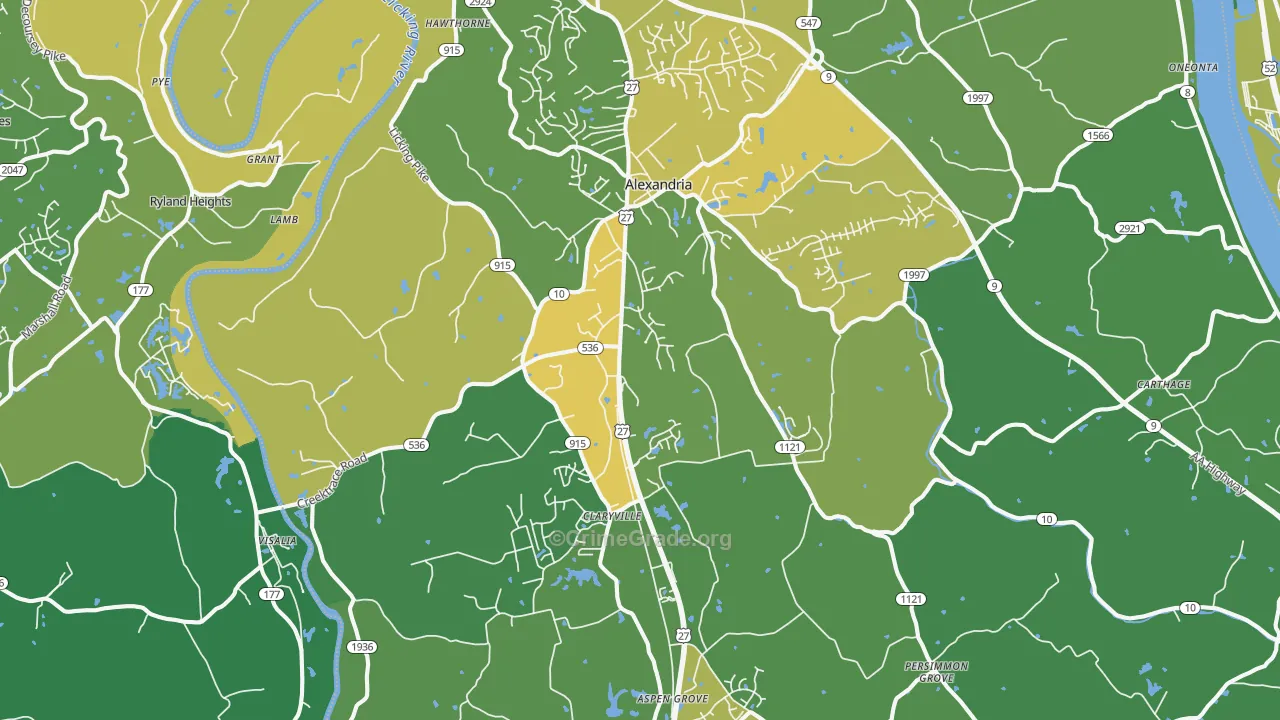 41001, KY Map of Drug-Related Crime Rates