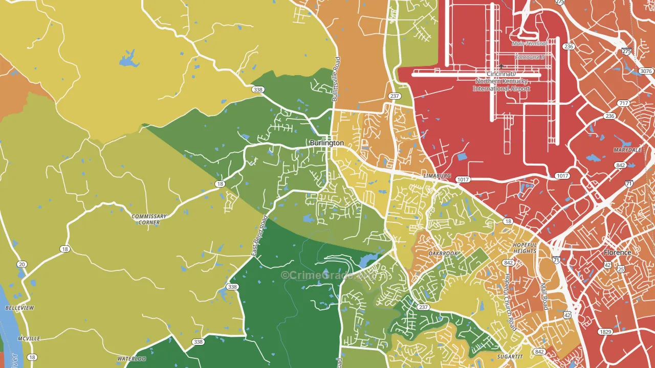 41005, KY Map of Drug-Related Crime Rates