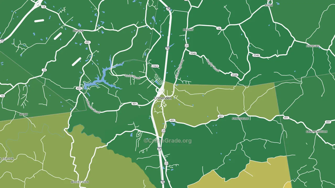 41030, KY Map of Drug-Related Crime Rates