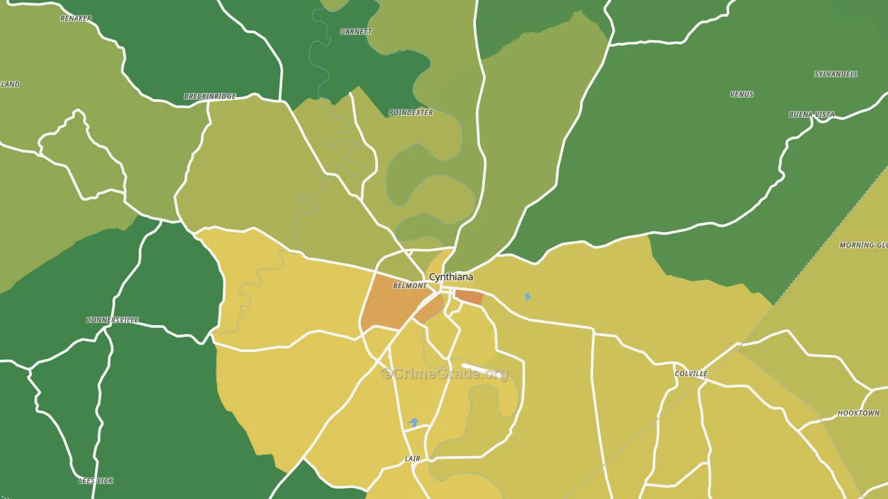 41031, KY Map of Drug-Related Crime Rates