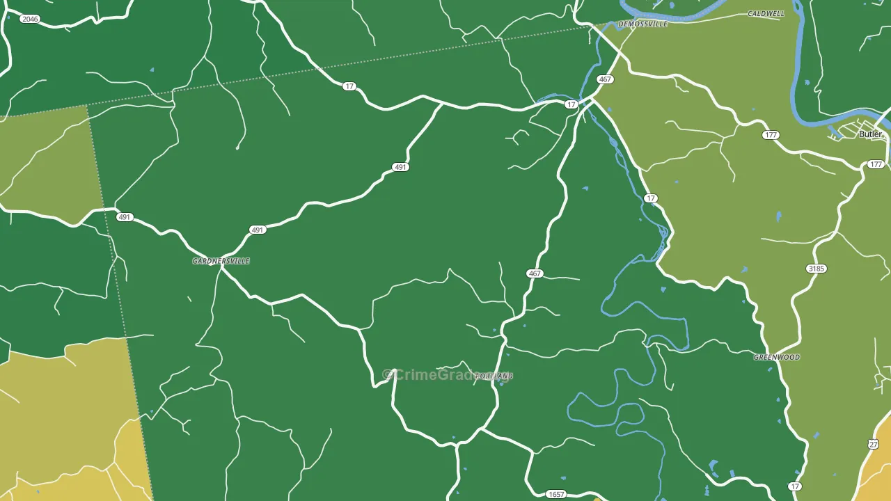 41033, KY Map of Drug-Related Crime Rates