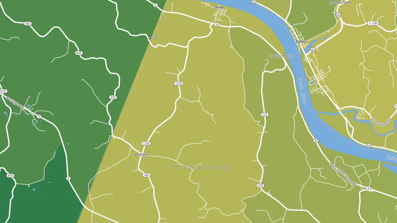 41034, KY Map of Drug-Related Crime Rates
