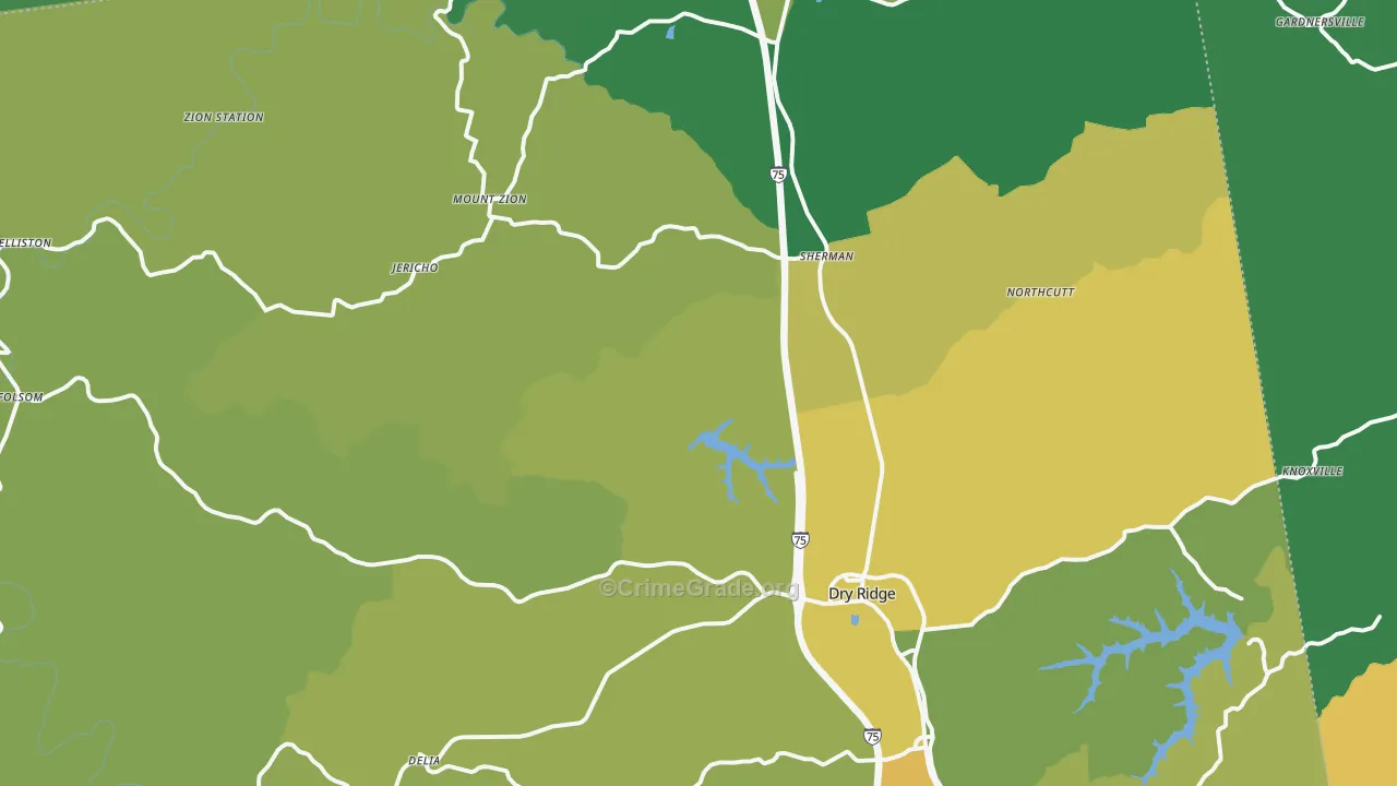 41035, KY Map of Drug-Related Crime Rates