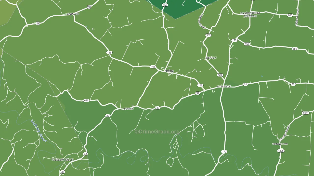 41039, KY Map of Drug-Related Crime Rates