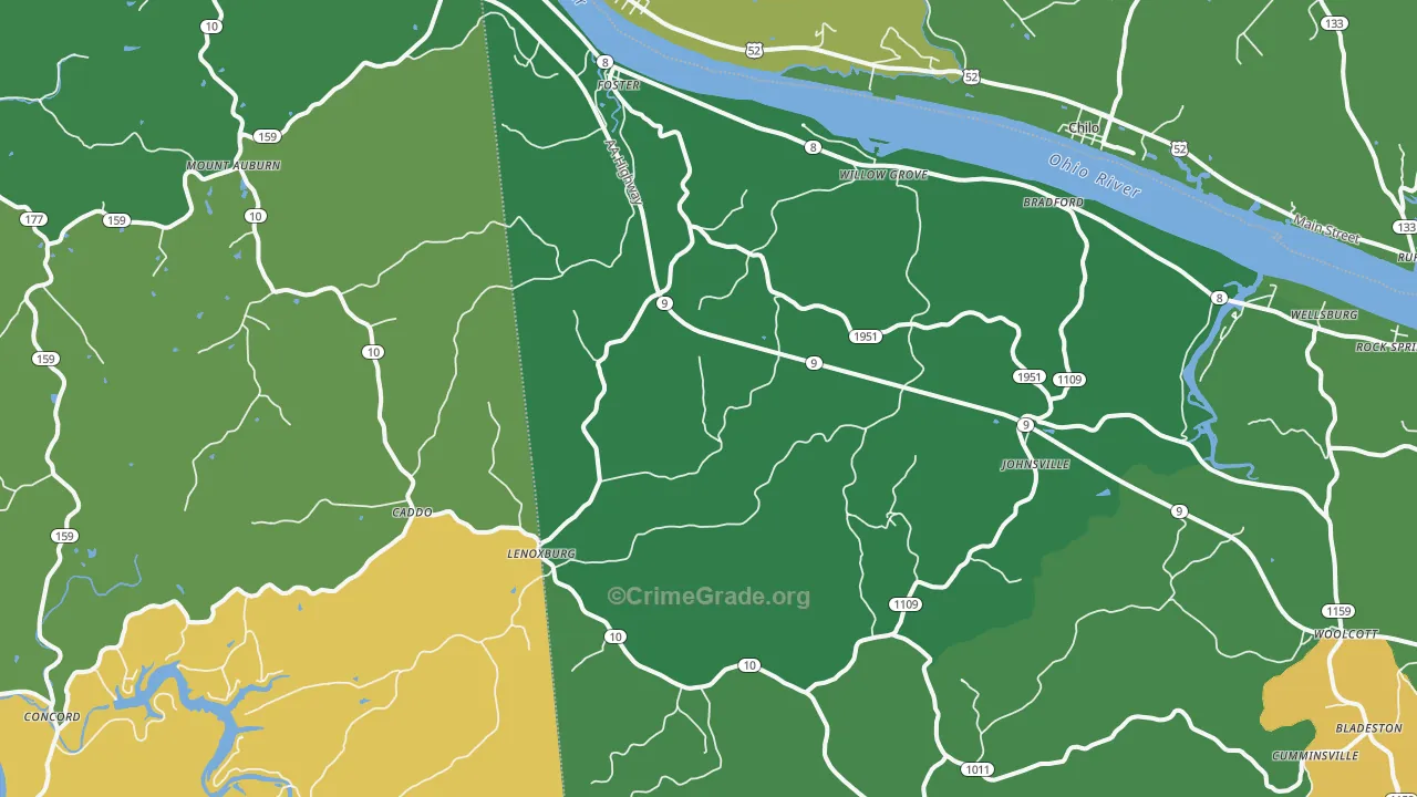 41043, KY Map of Drug-Related Crime Rates