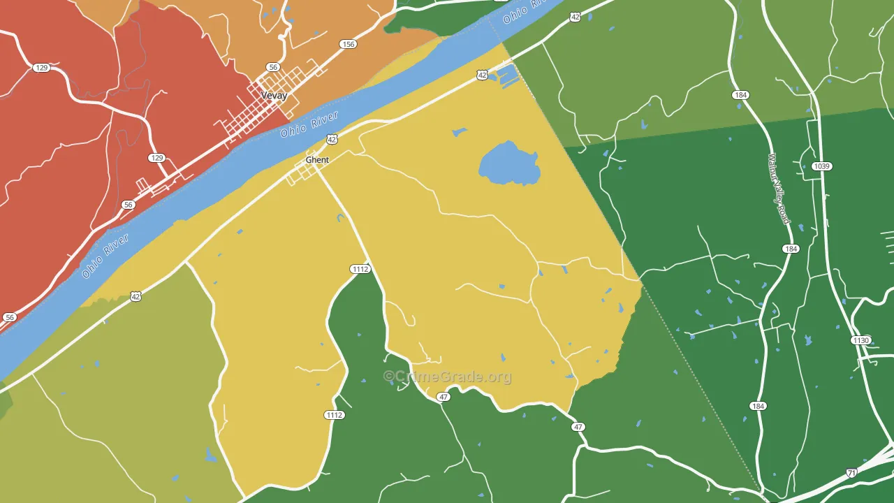 41045, KY Map of Drug-Related Crime Rates