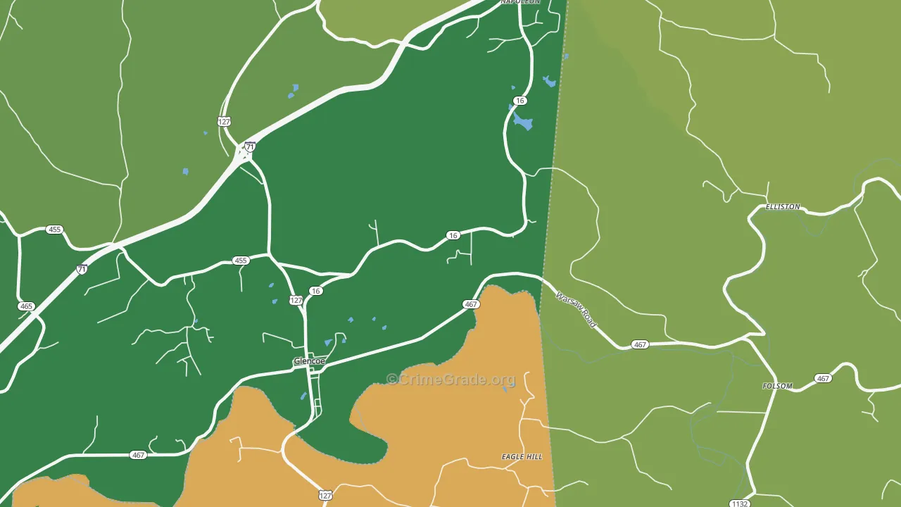 41046, KY Map of Drug-Related Crime Rates