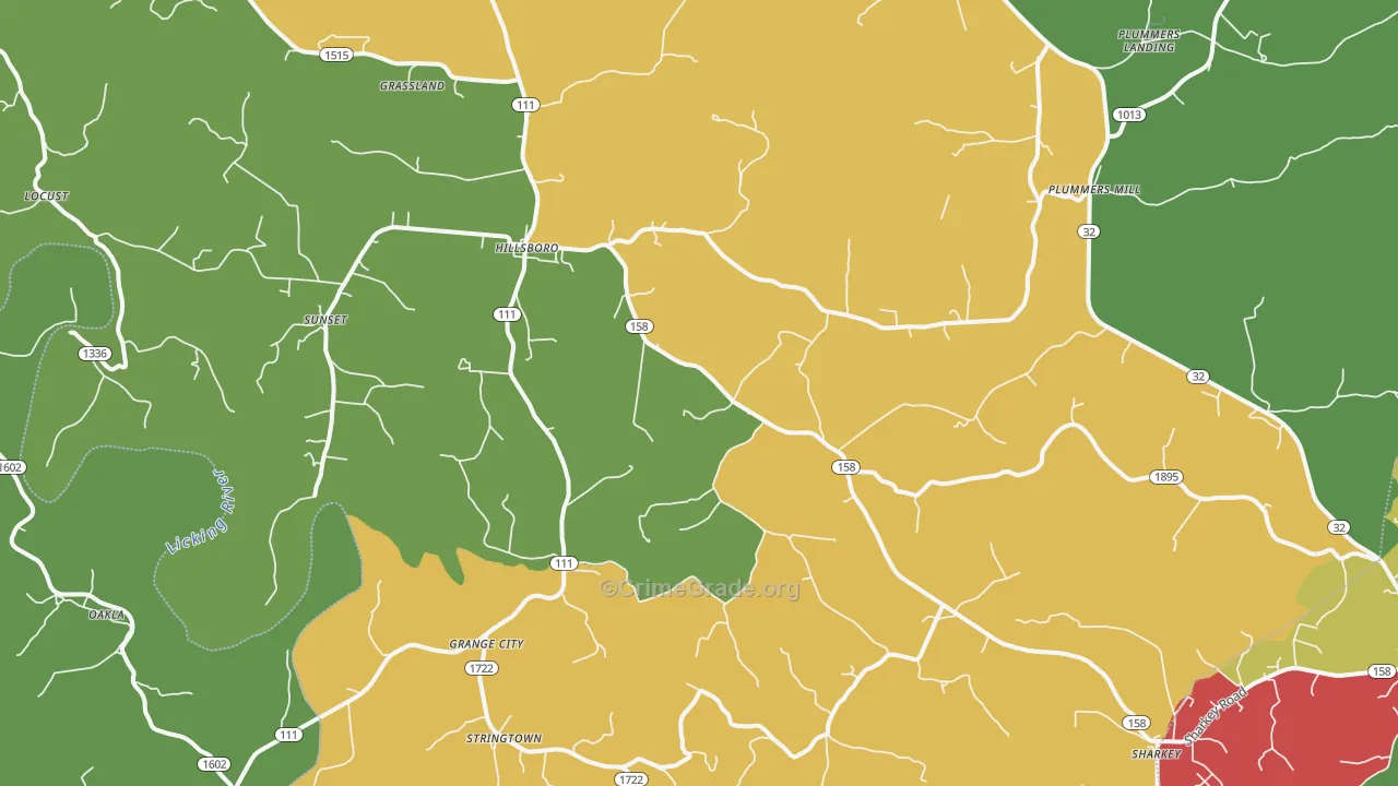 41049, KY Map of Drug-Related Crime Rates