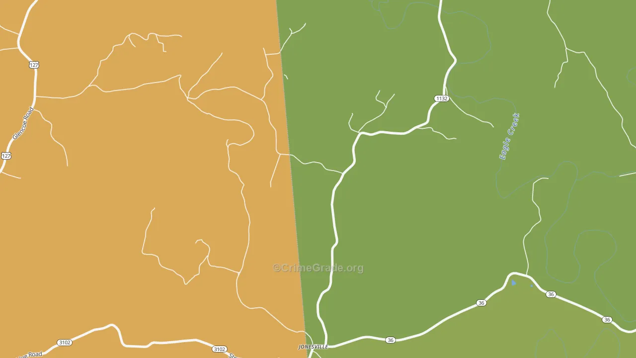 41052, KY Map of Drug-Related Crime Rates