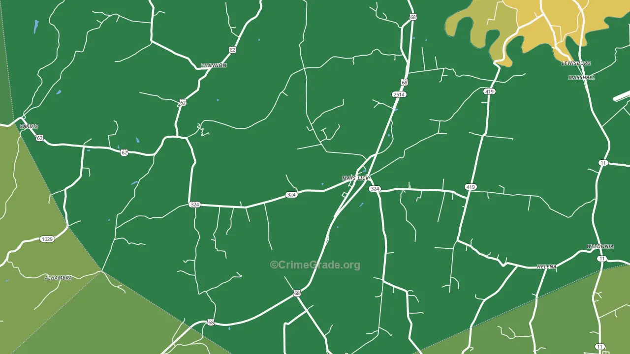 41055, KY Map of Drug-Related Crime Rates
