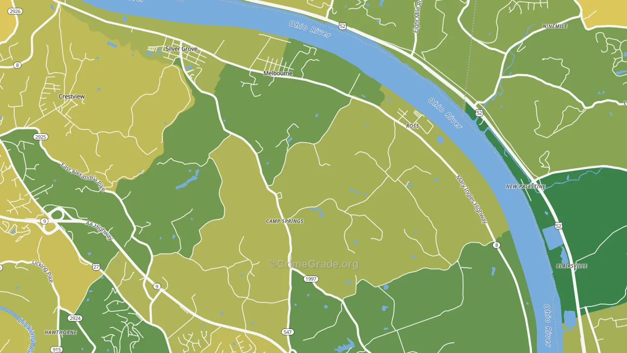 41059, KY Map of Drug-Related Crime Rates