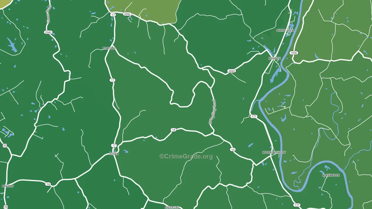 41063, KY Map of Drug-Related Crime Rates