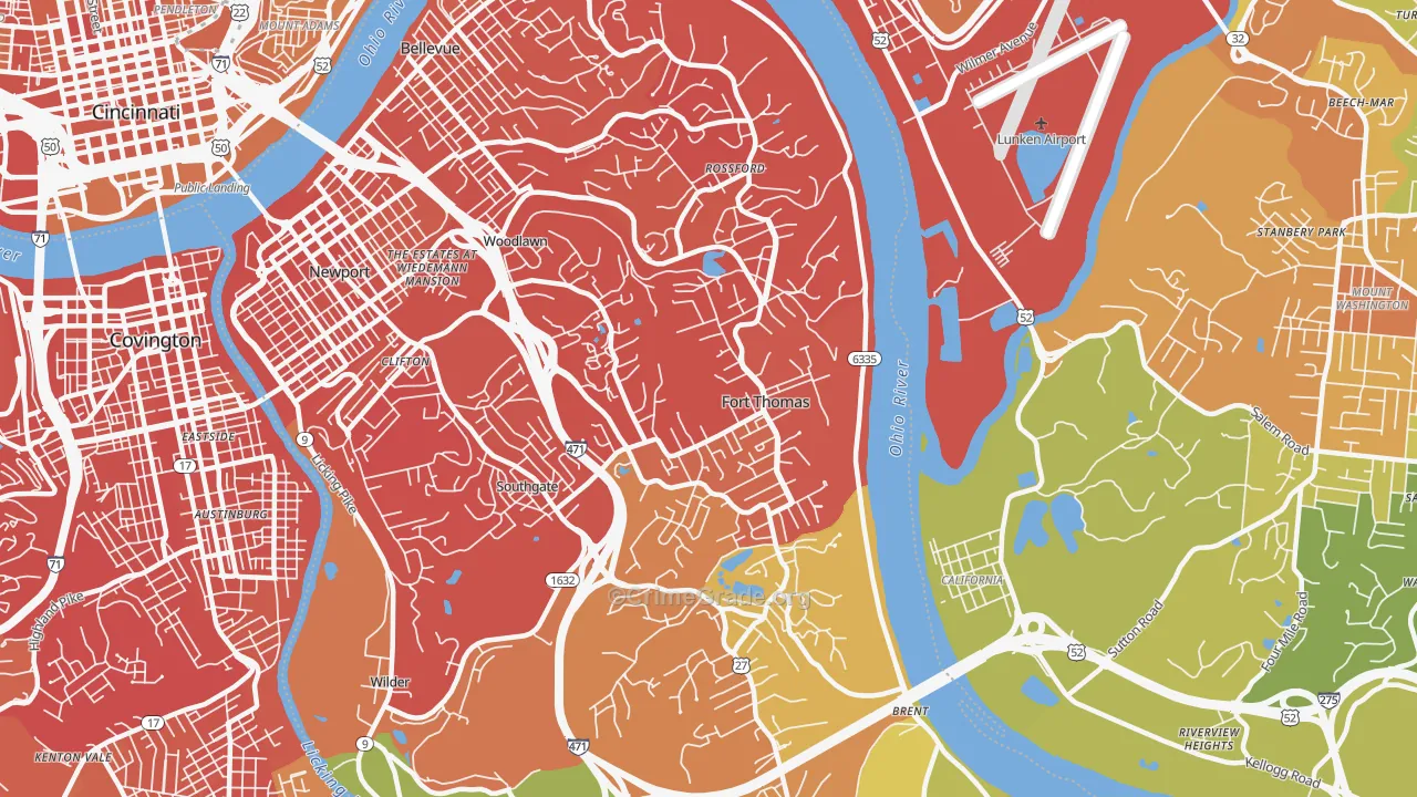 41075, KY Map of Drug-Related Crime Rates
