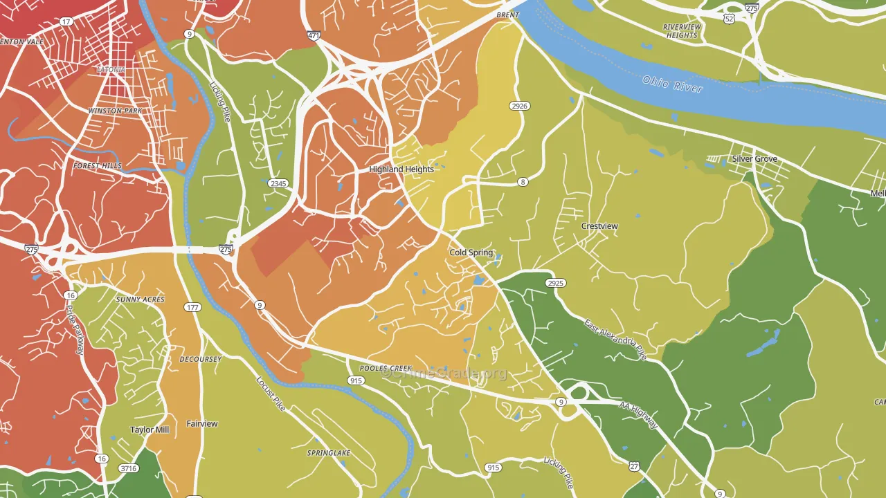 41076, KY Map of Drug-Related Crime Rates