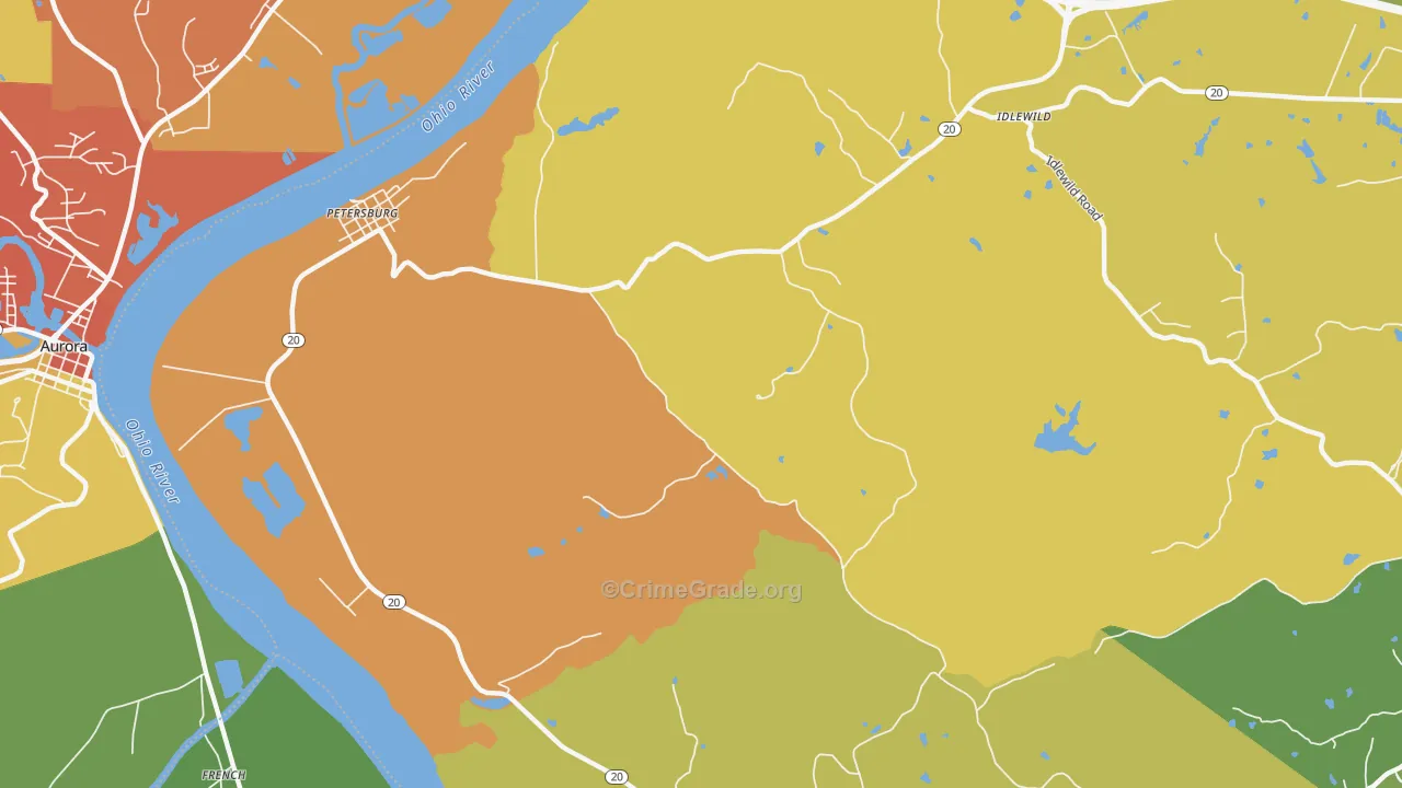41080, KY Map of Drug-Related Crime Rates