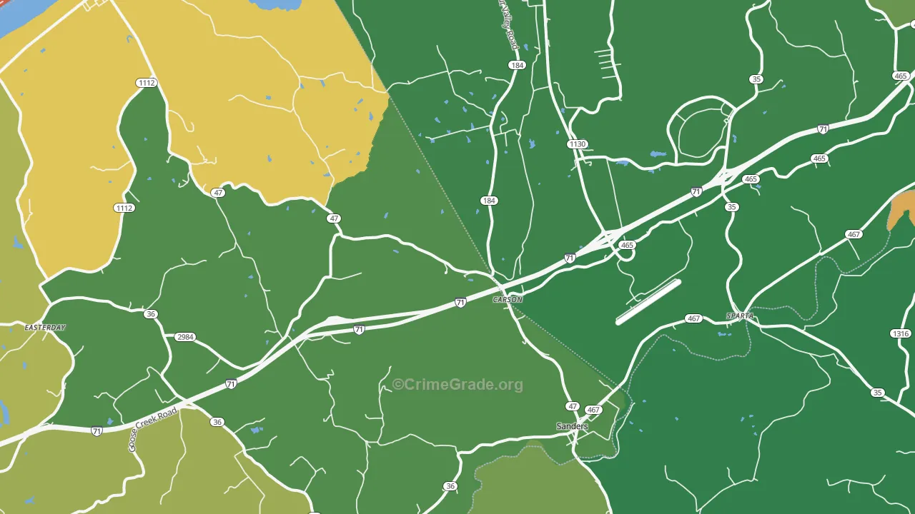 41083, KY Map of Drug-Related Crime Rates