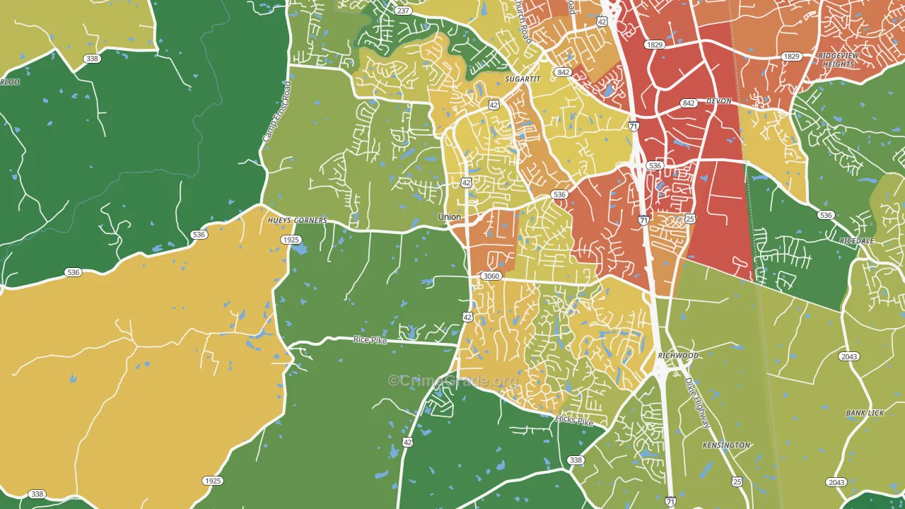 41091, KY Map of Drug-Related Crime Rates