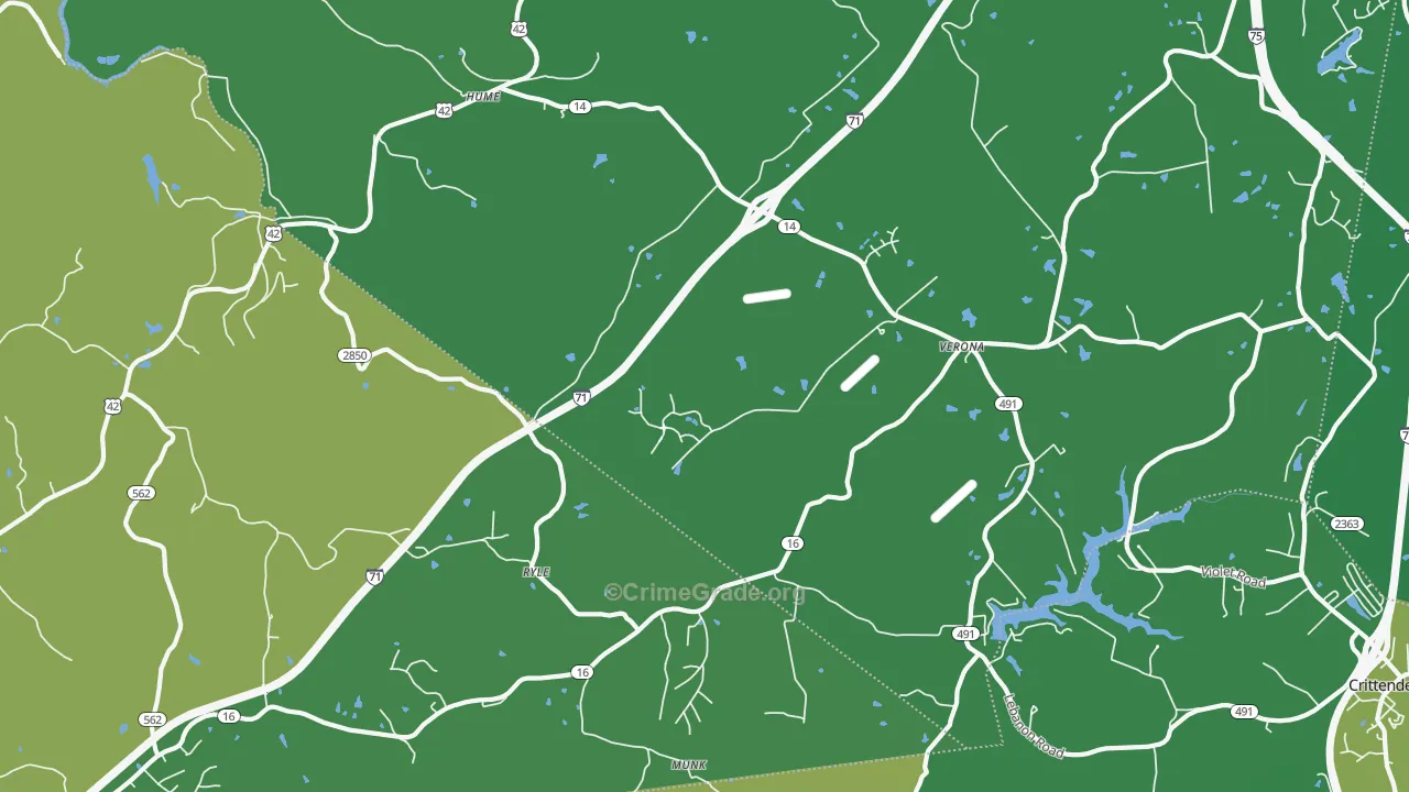 41092, KY Map of Drug-Related Crime Rates