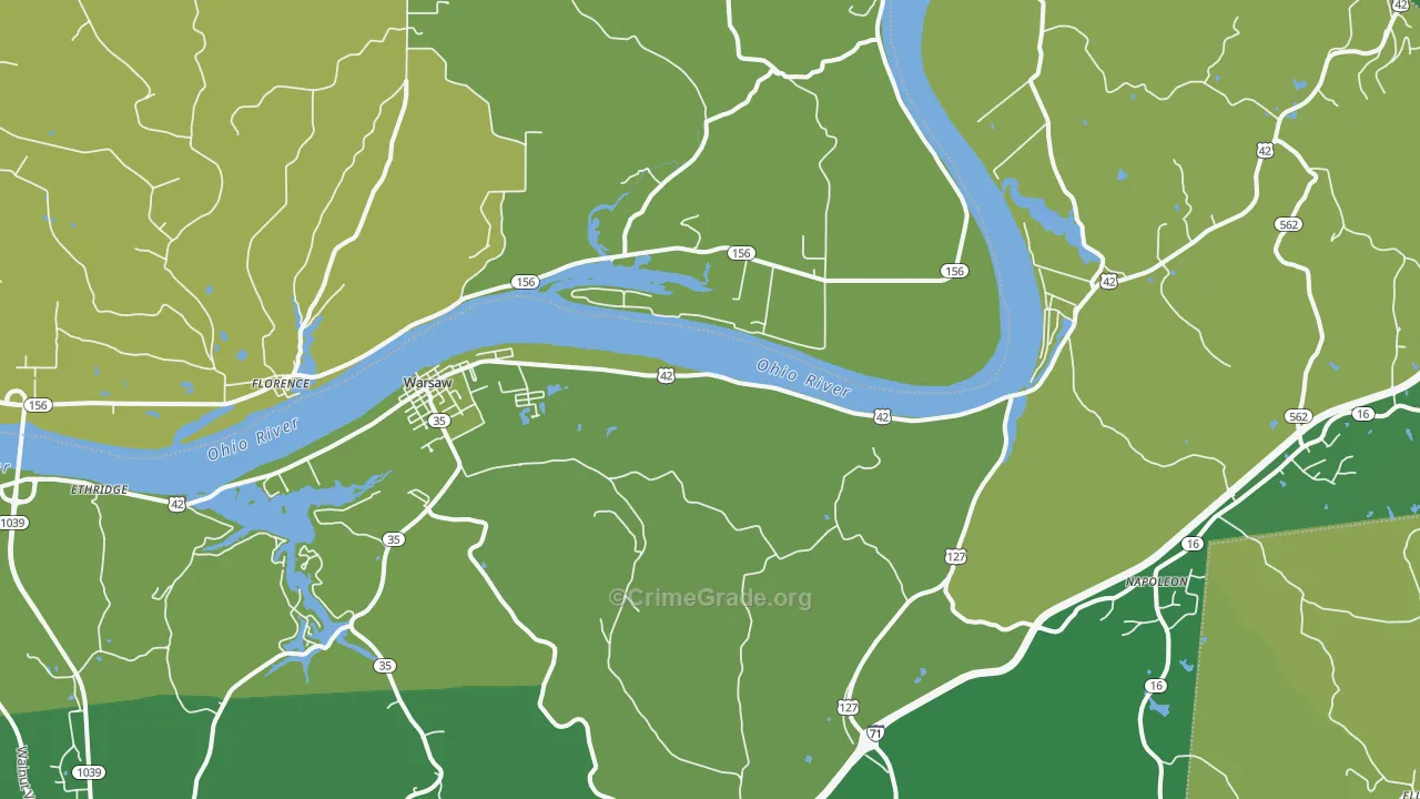 41095, KY Map of Drug-Related Crime Rates