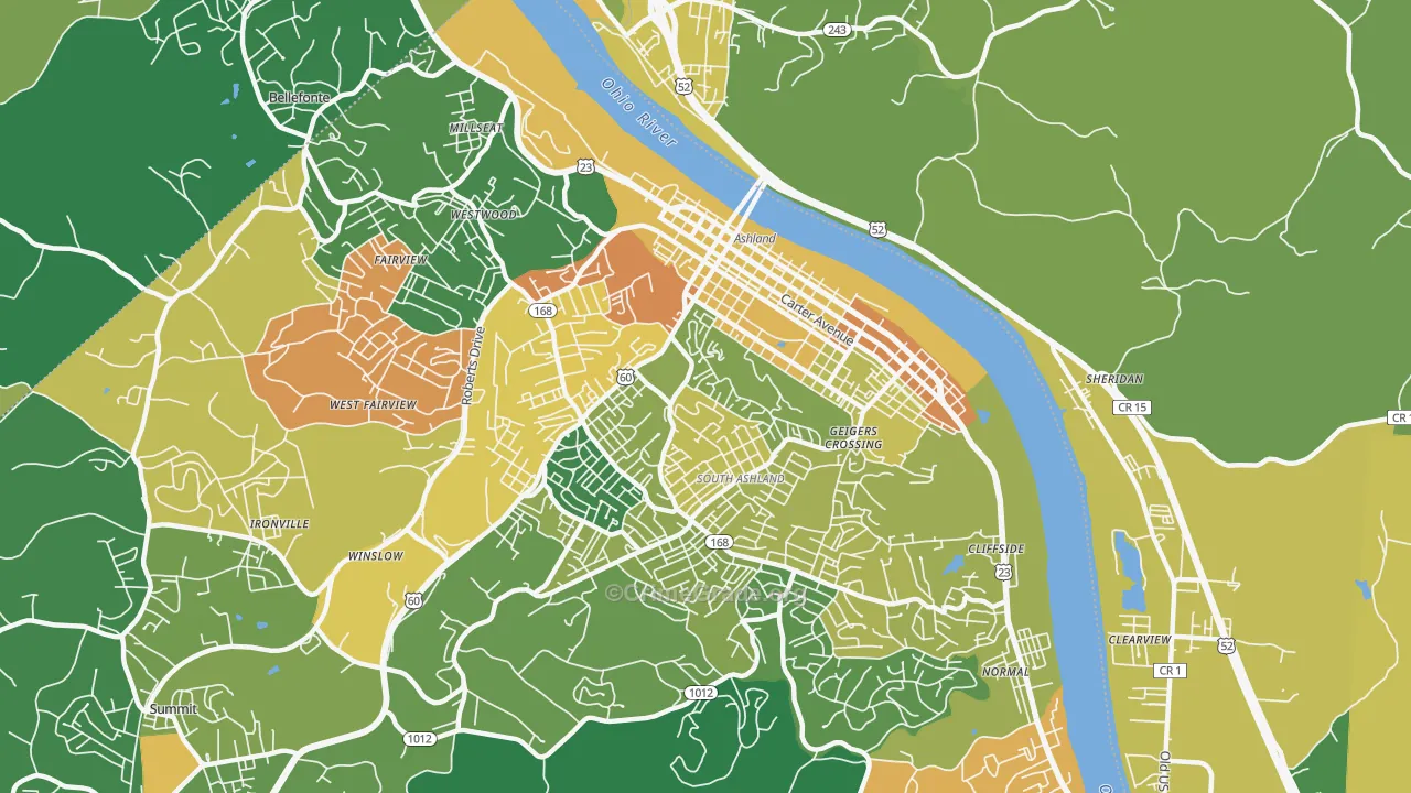 41101, KY Map of Drug-Related Crime Rates