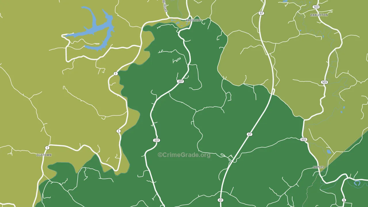 41121, KY Map of Drug-Related Crime Rates