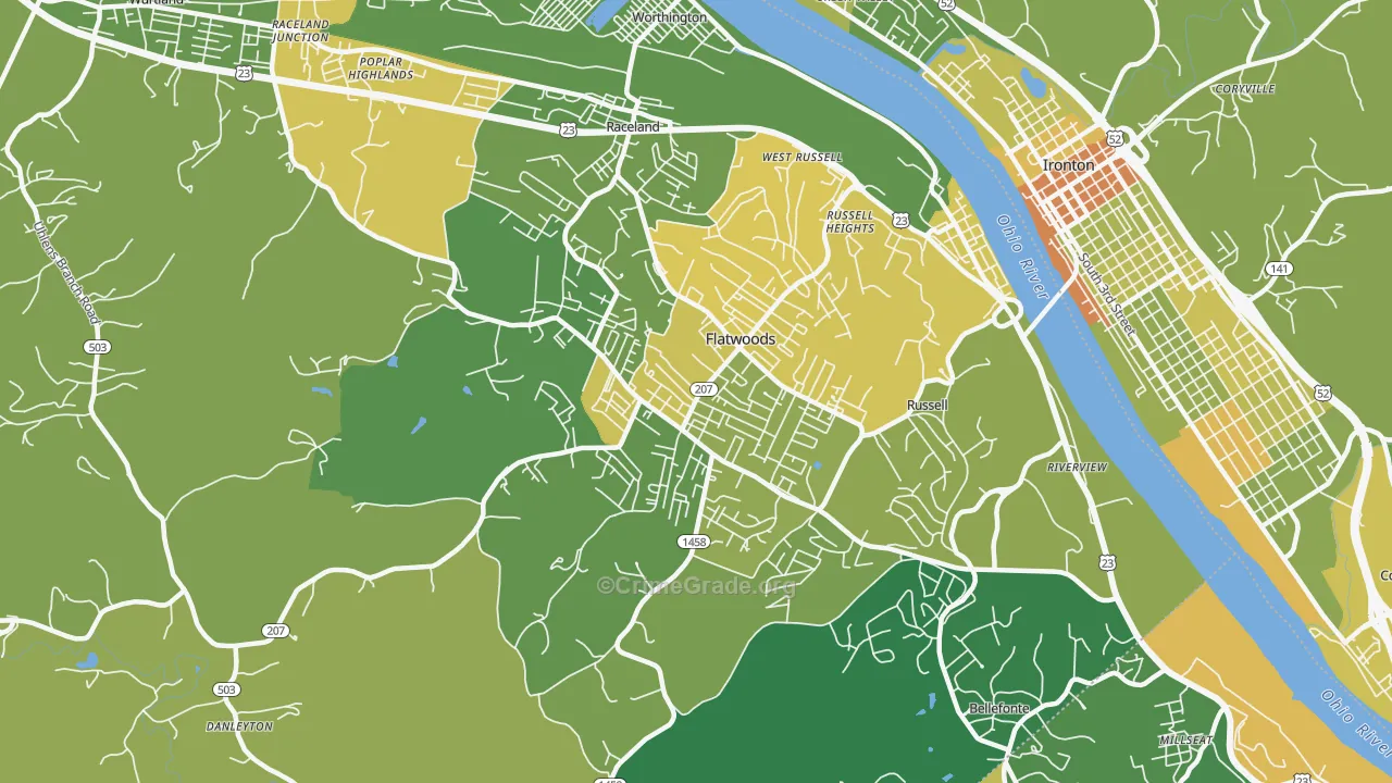 41139, KY Map of Drug-Related Crime Rates