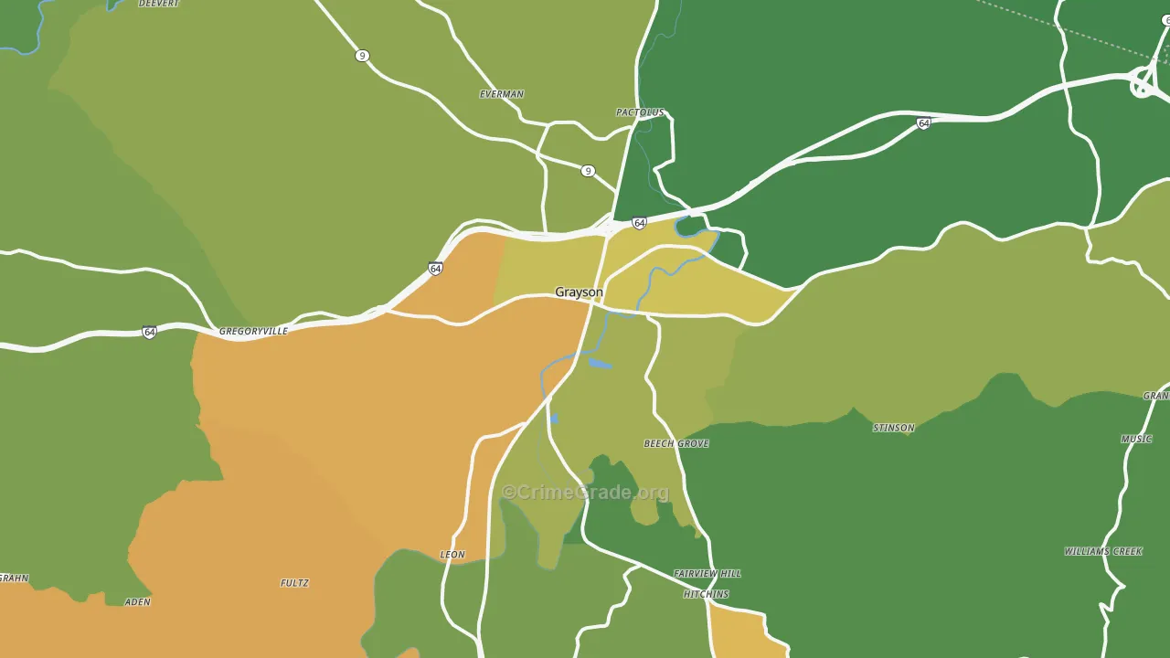 41143, KY Map of Drug-Related Crime Rates