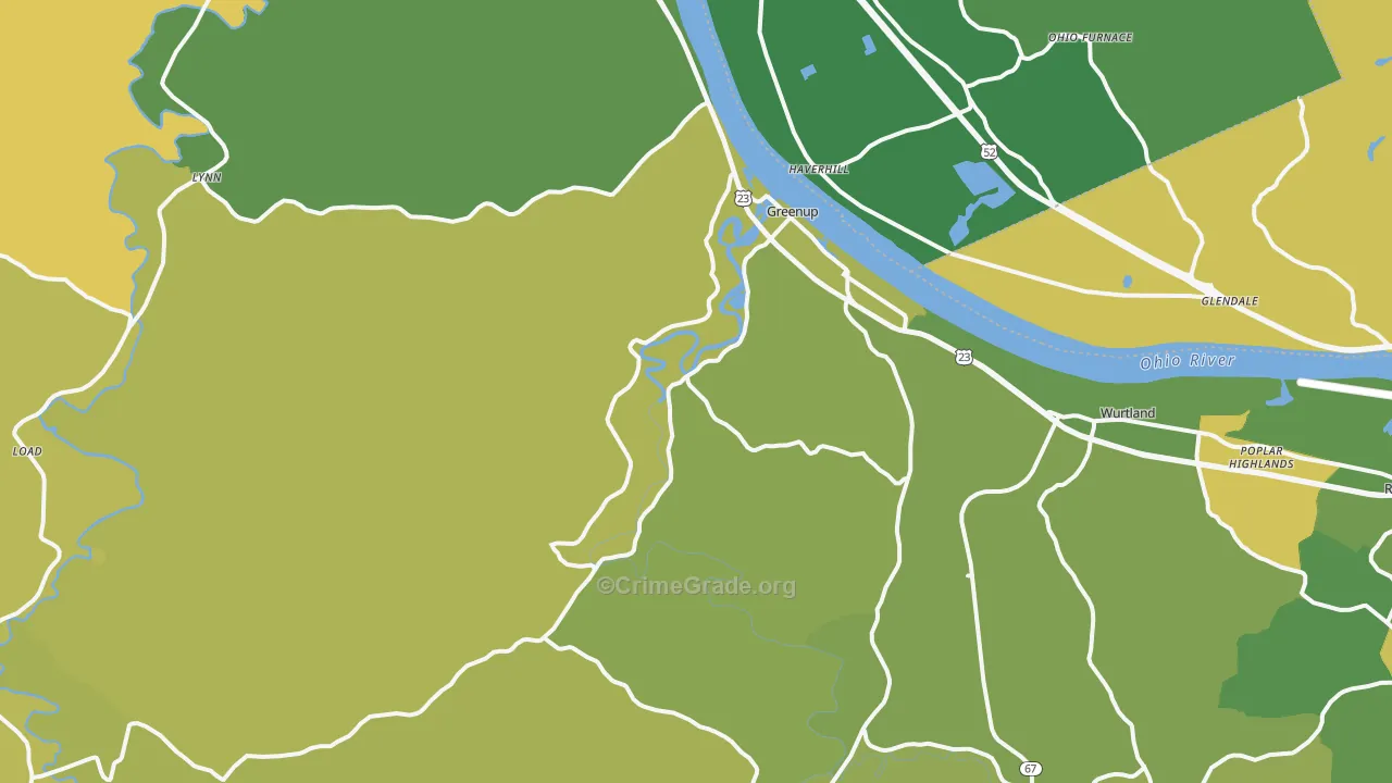 41144, KY Map of Drug-Related Crime Rates