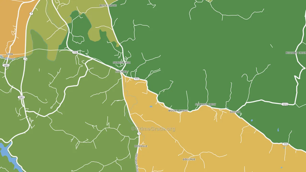 41146, KY Map of Drug-Related Crime Rates