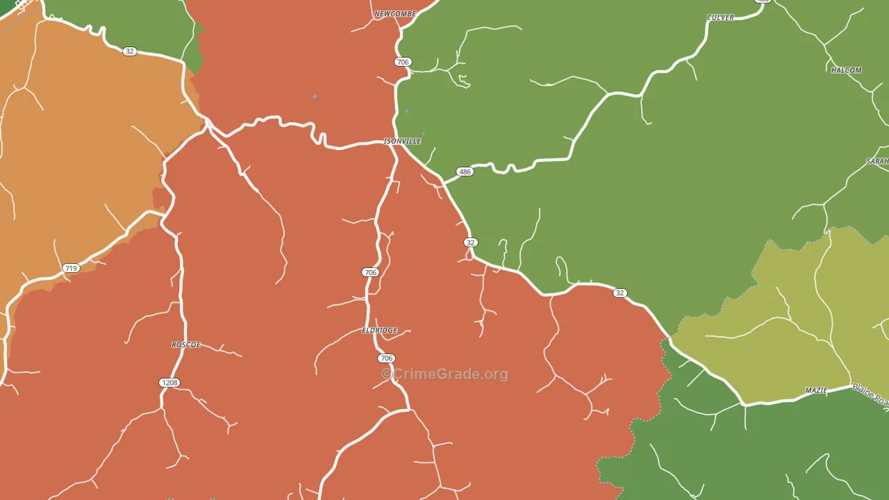 41149, KY Map of Drug-Related Crime Rates