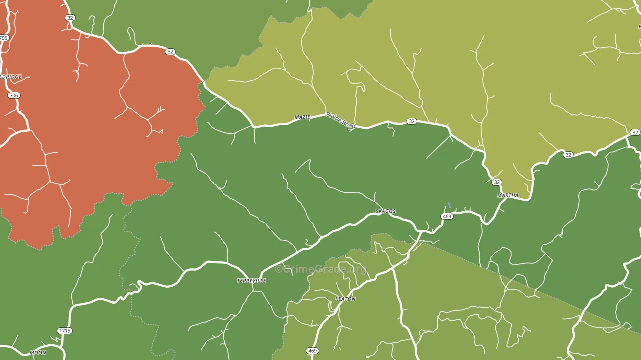 41159, KY Map of Drug-Related Crime Rates