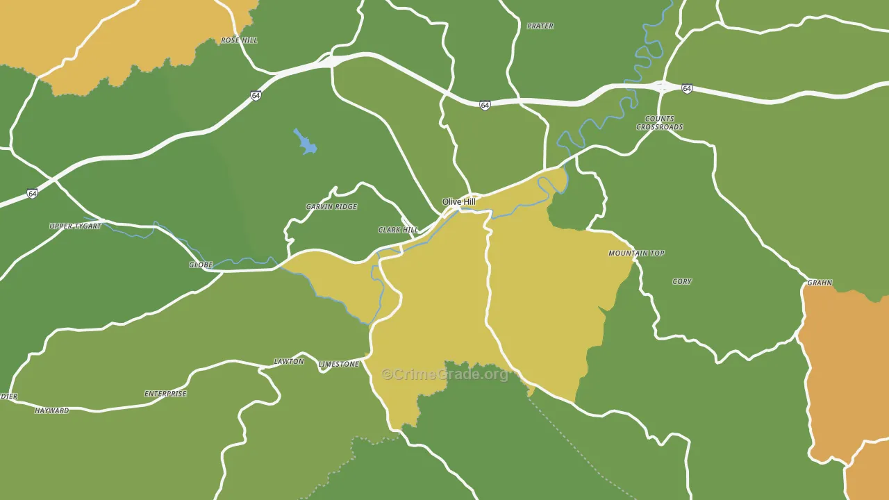 41164, KY Map of Drug-Related Crime Rates