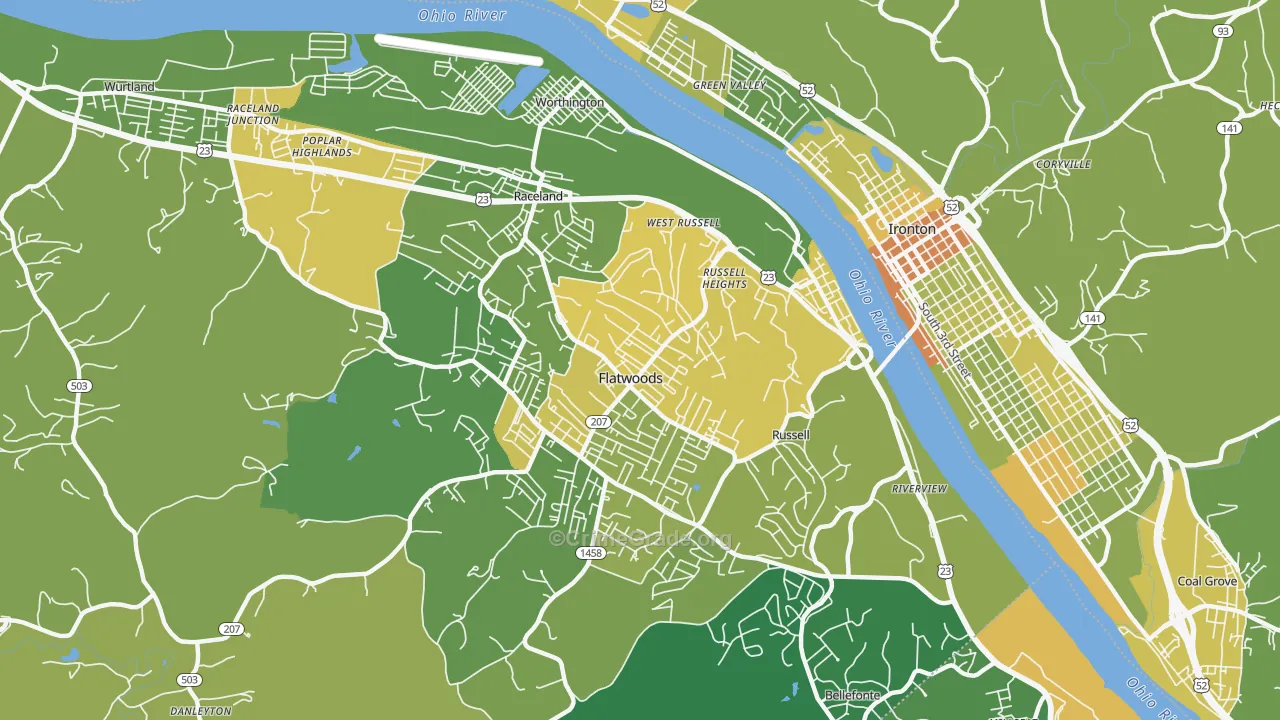 41169, KY Map of Drug-Related Crime Rates