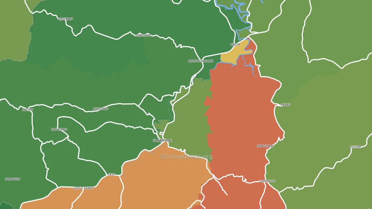 41171, KY Map of Drug-Related Crime Rates