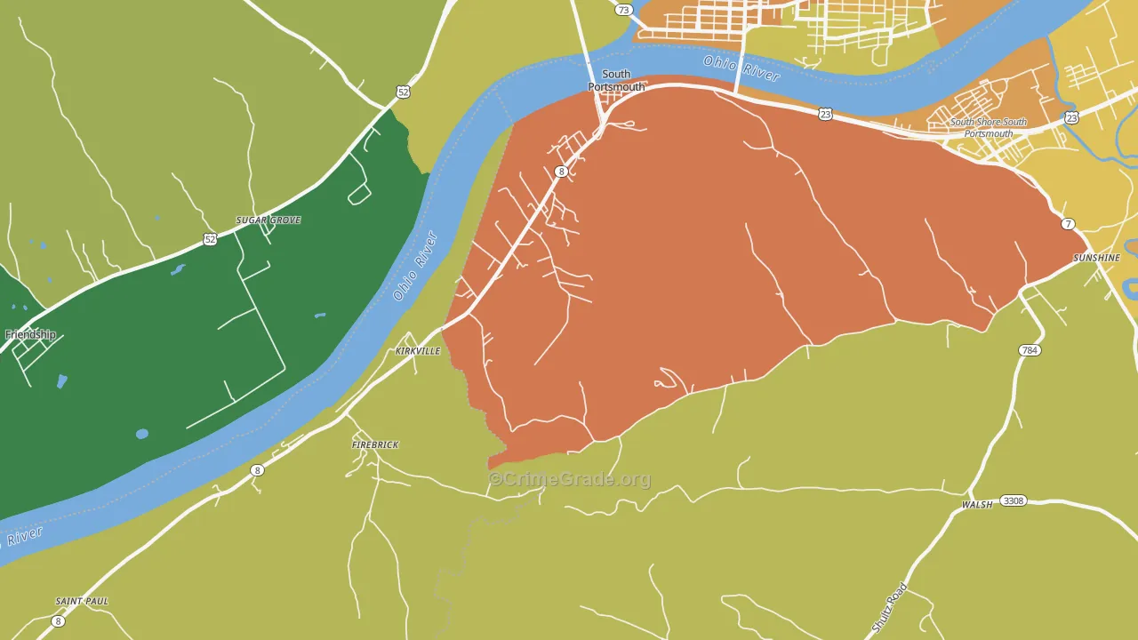 41174, KY Map of Drug-Related Crime Rates