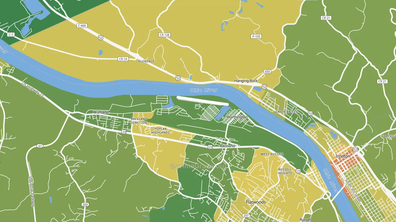 41183, KY Map of Drug-Related Crime Rates