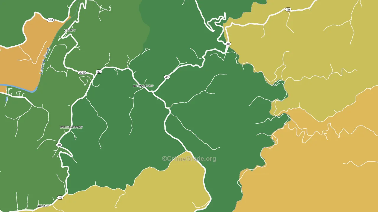 41204, KY Map of Drug-Related Crime Rates