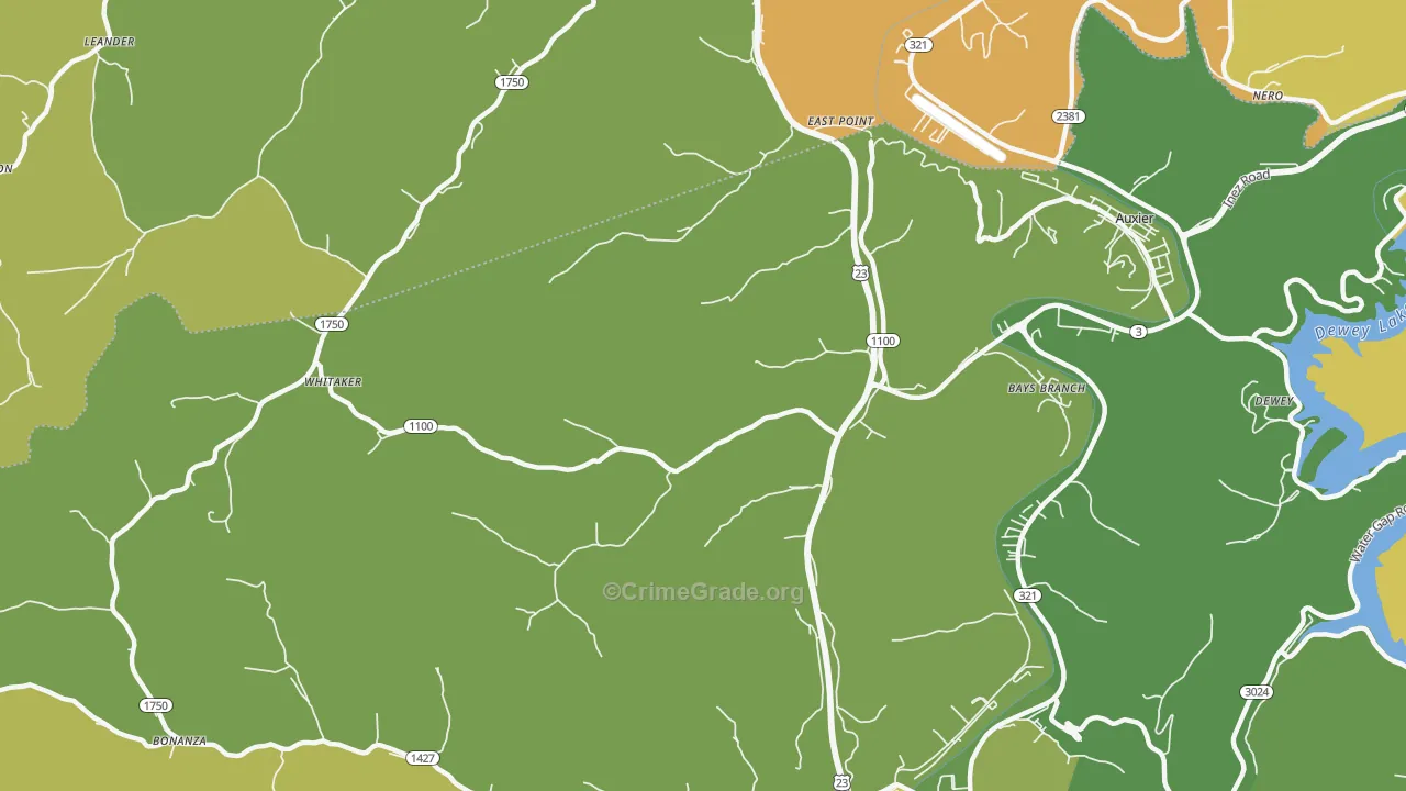 41216, KY Map of Drug-Related Crime Rates