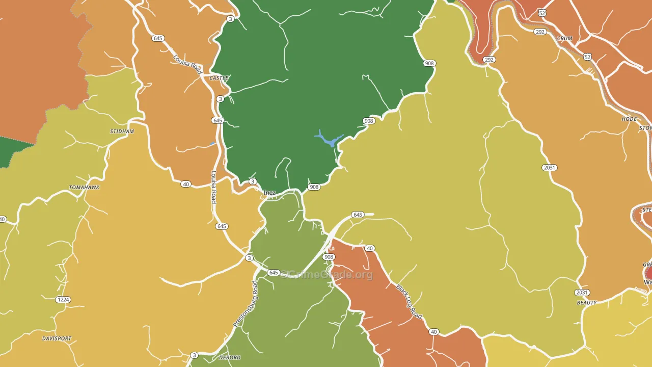 41224, KY Map of Drug-Related Crime Rates