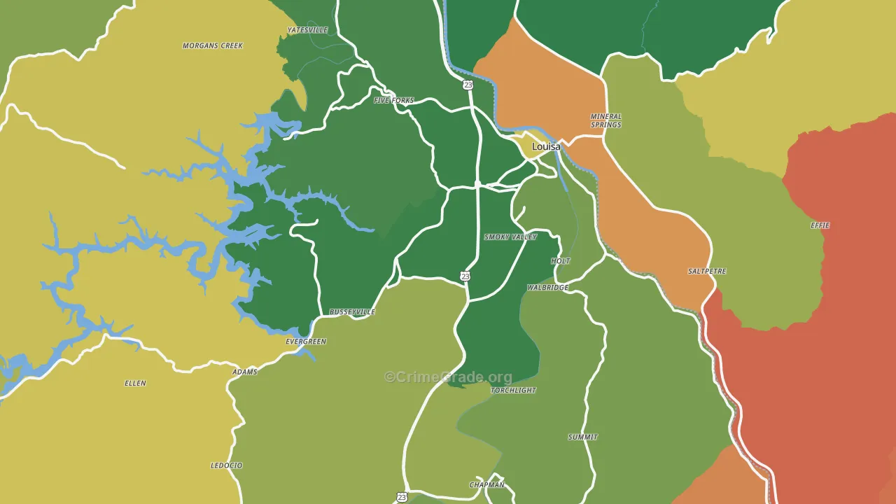 41230, KY Map of Drug-Related Crime Rates