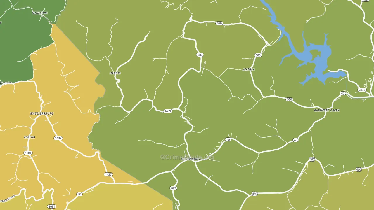41238, KY Map of Drug-Related Crime Rates
