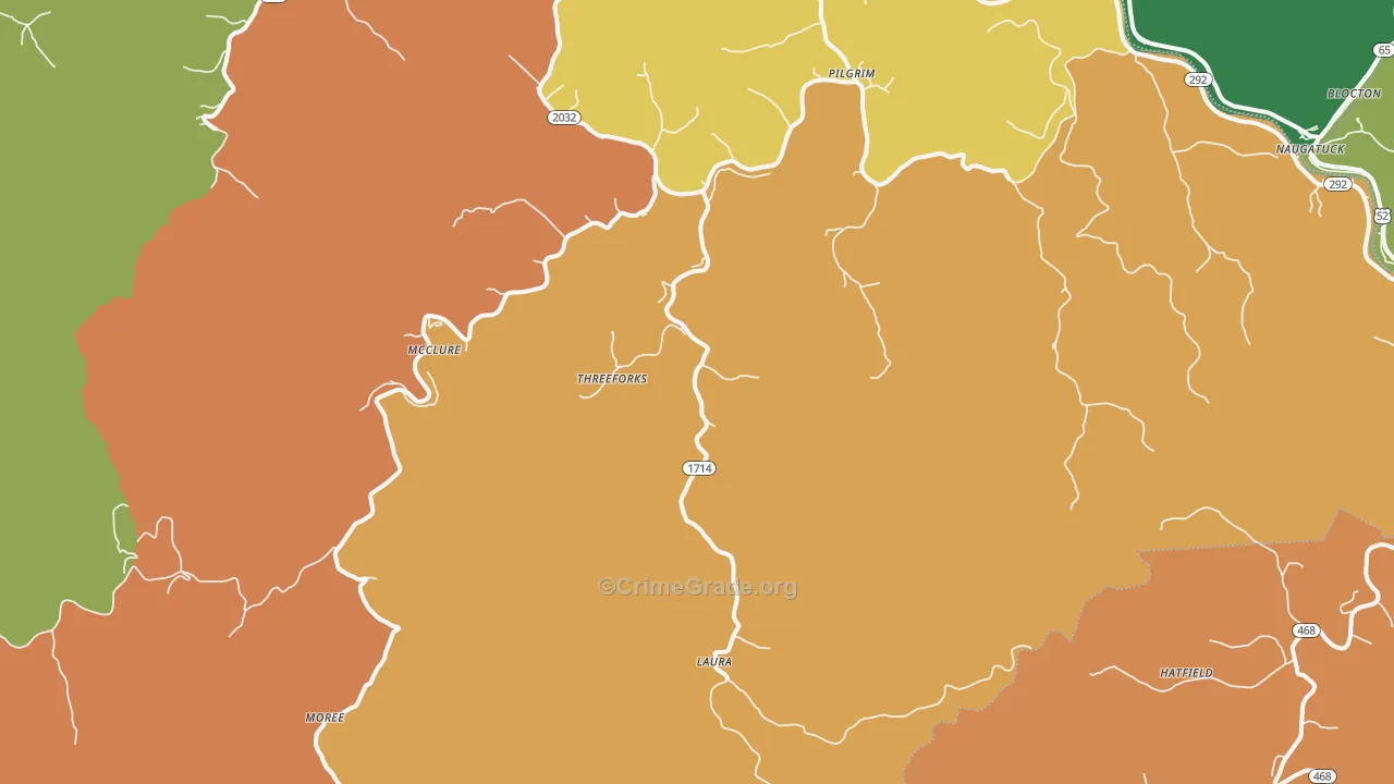41250, KY Map of Drug-Related Crime Rates