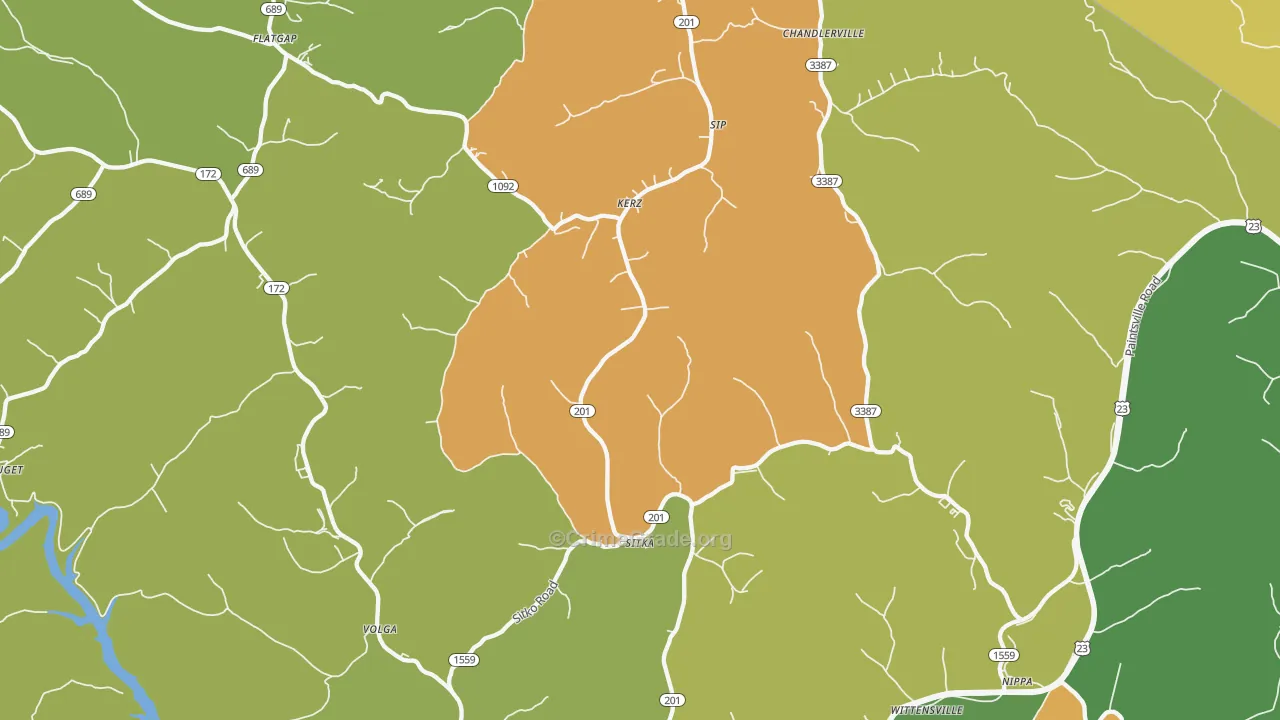 41255, KY Map of Drug-Related Crime Rates