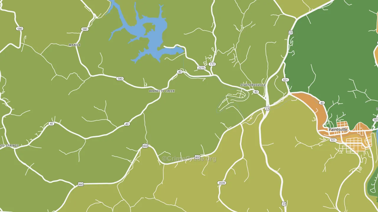 41256, KY Map of Drug-Related Crime Rates