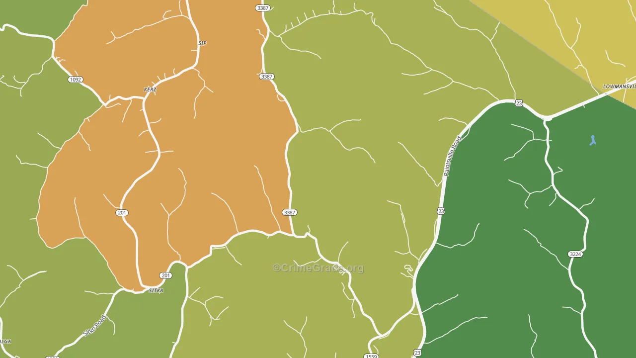 41257, KY Map of Drug-Related Crime Rates